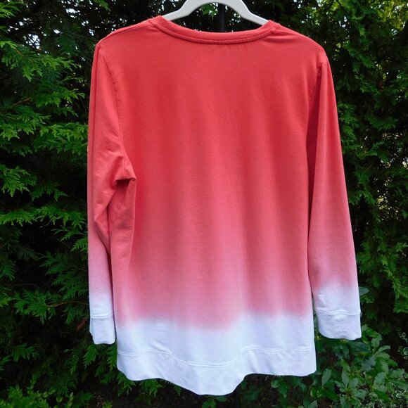 Denim & Co Oversized Color Gradient Crewneck Sweatshirt - Picture 3 of 3